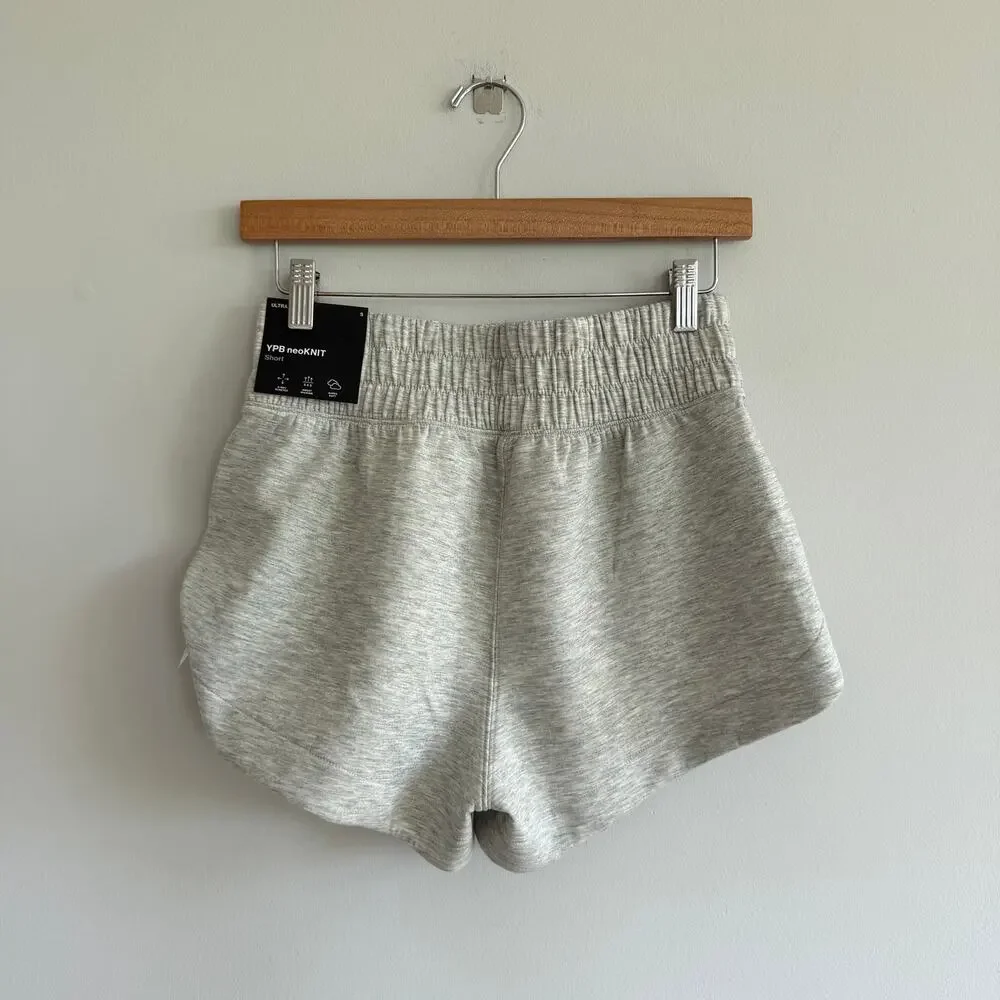 Abercrombie YPB Neo Knit Ultra Activewear Sweat Shorts Gray S NWT